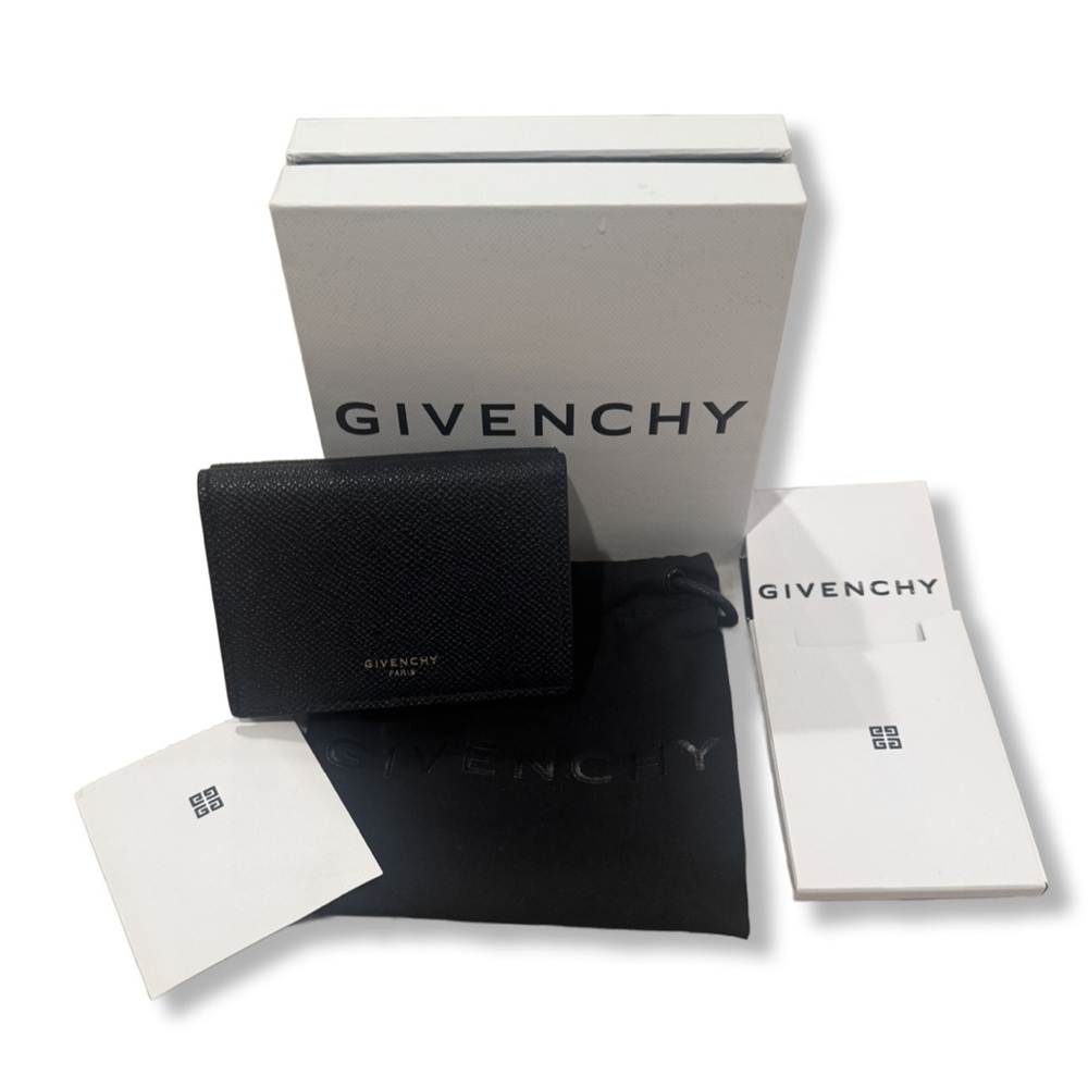 GIVENCHY PARIS Tri Fold Compact Wallet Black/ Navy